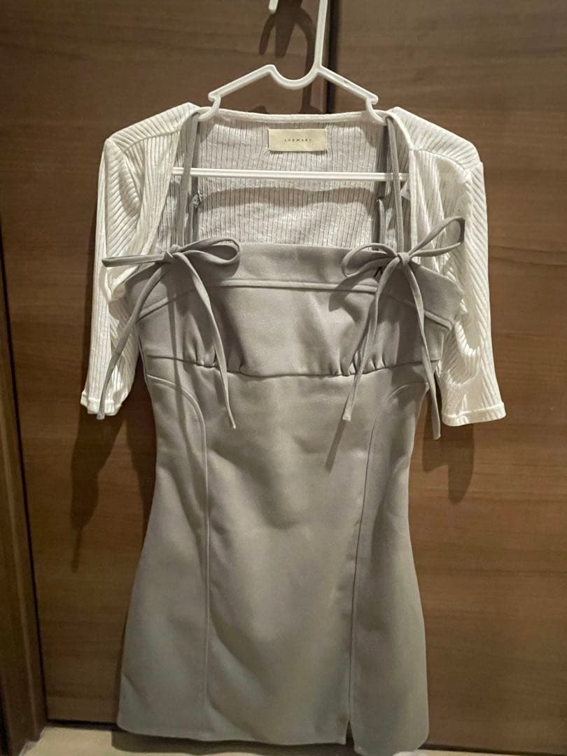 ANDMARY Baby slit mini dress グレー
