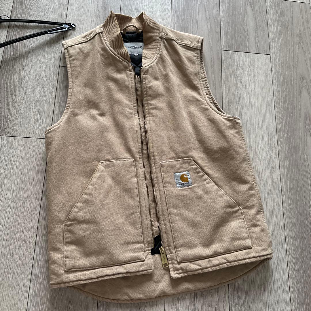 carhartt ベージュ ベスト Sサイズ