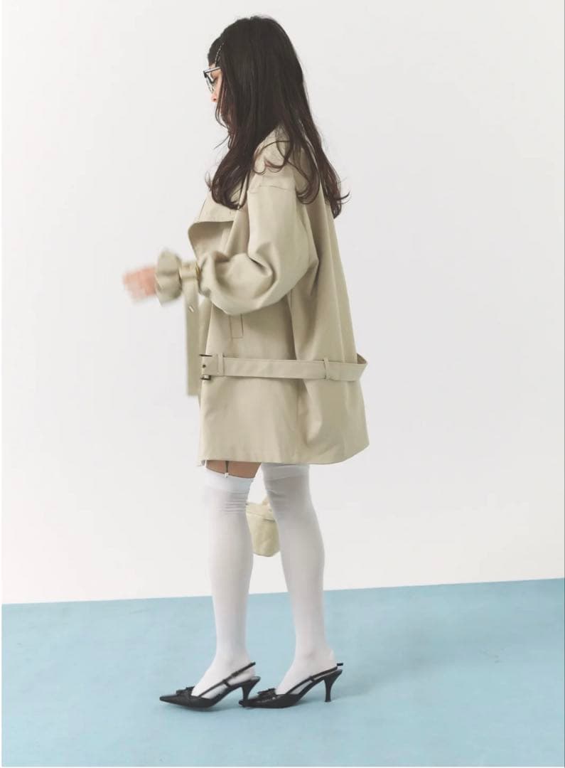 即完売PELLICULE「stand collar trench coat」新品