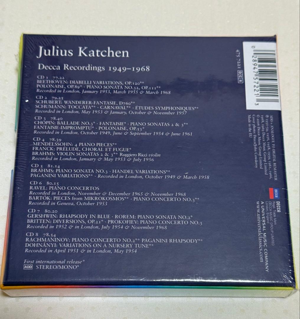 ジュリアス・カッチェン 1949-1968デッカ録音集　8CD ベートーヴェン他