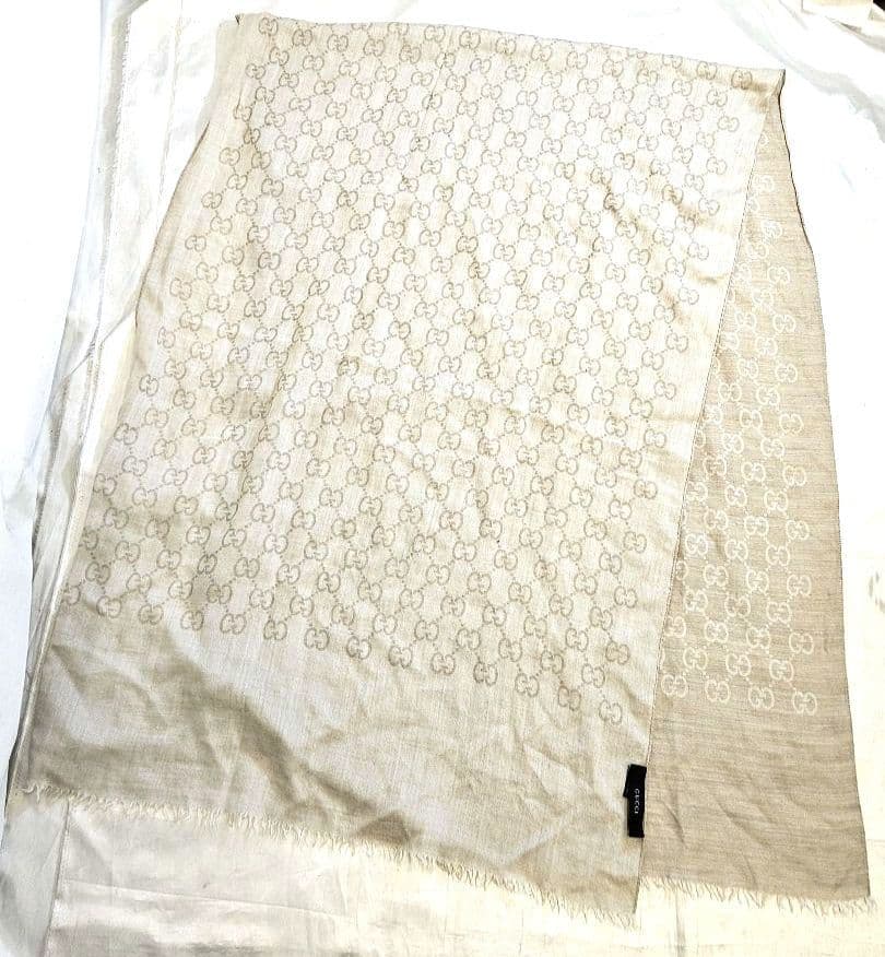フォロー割　正規品　GUCCI　グッチ　ストール　ショール　マフラー　GG　ロゴ