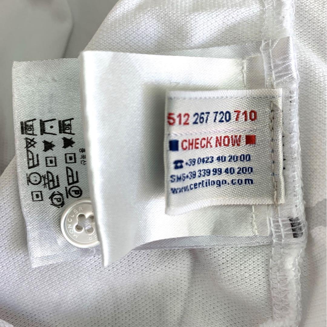 【美品】 モンクレール MONCLER トップス S ポロシャツ 半袖 ホワイト