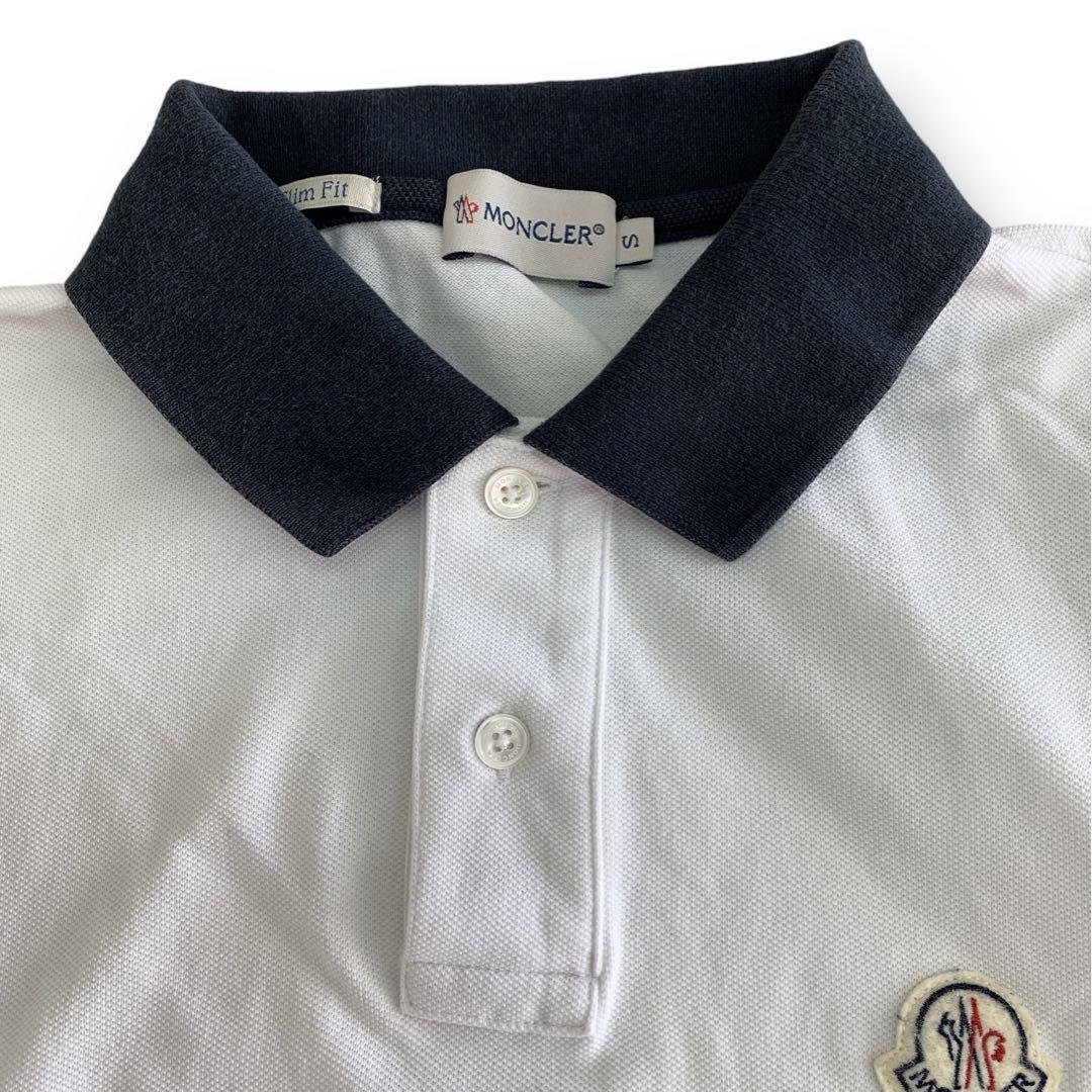 【美品】 モンクレール MONCLER トップス S ポロシャツ 半袖 ホワイト