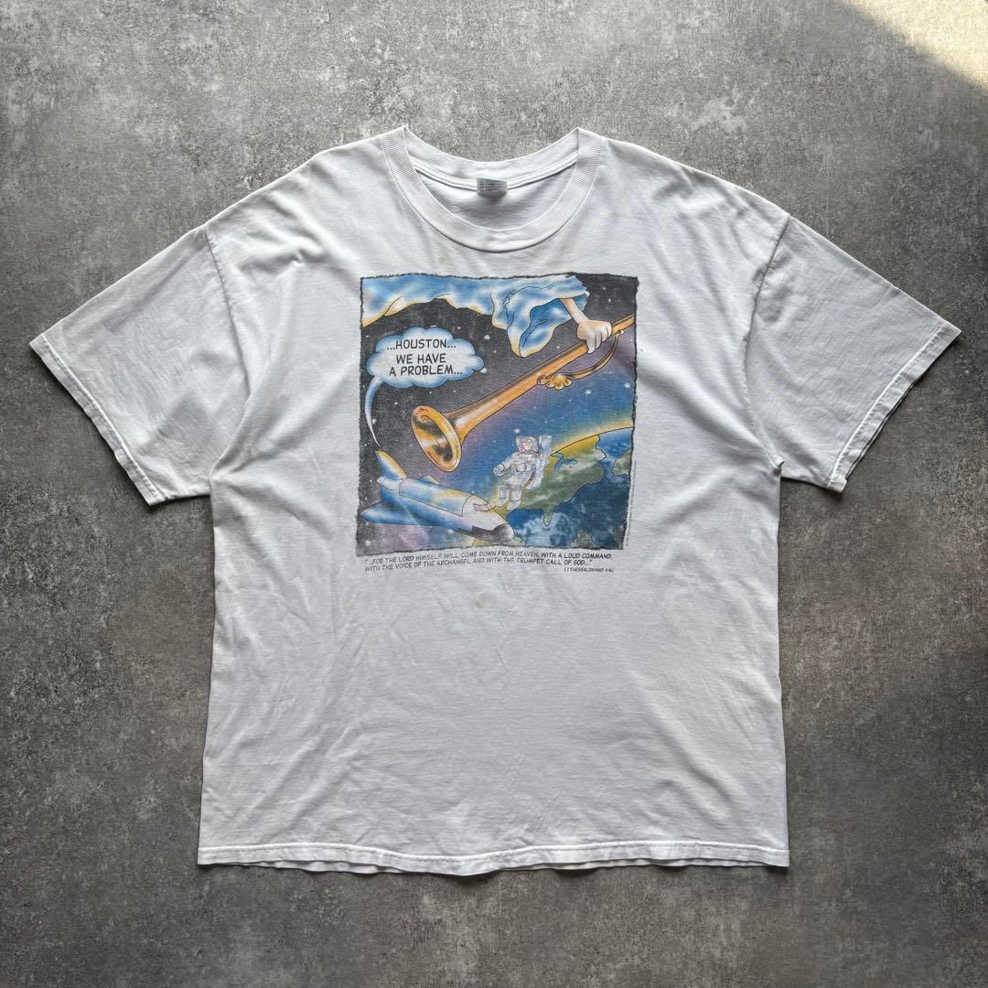 90s delta デルタ　アポロ13号　パロディ　プリント　大きめ　古着　T