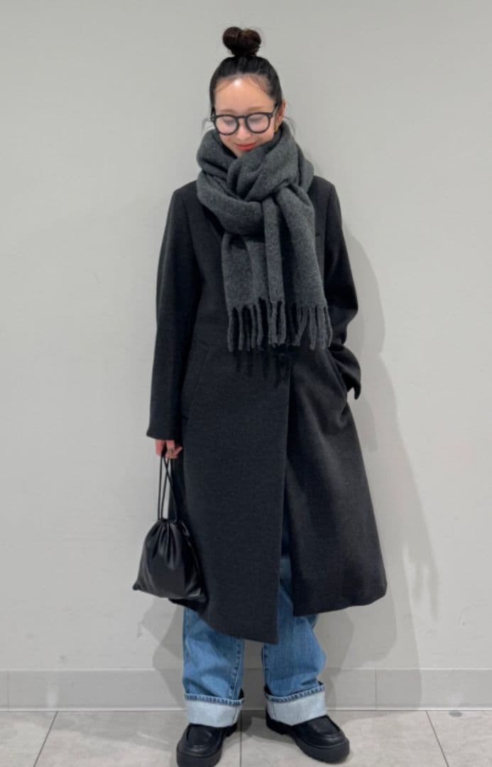 ユニクロcロングコート　ダークグレー　新品