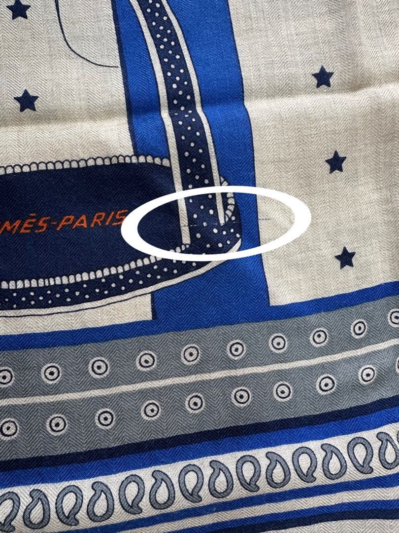 【HERMÈS】エルメスカシシル 140《高官の鞍 バンダナ》カシミヤシルク