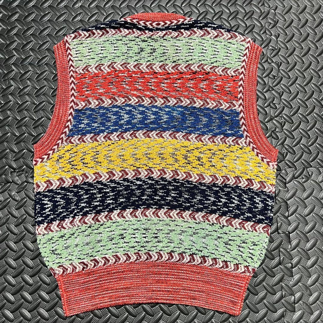 【希少/ヴィンテージ】MISSONI ニットベスト オレンジタグ マルチカラー