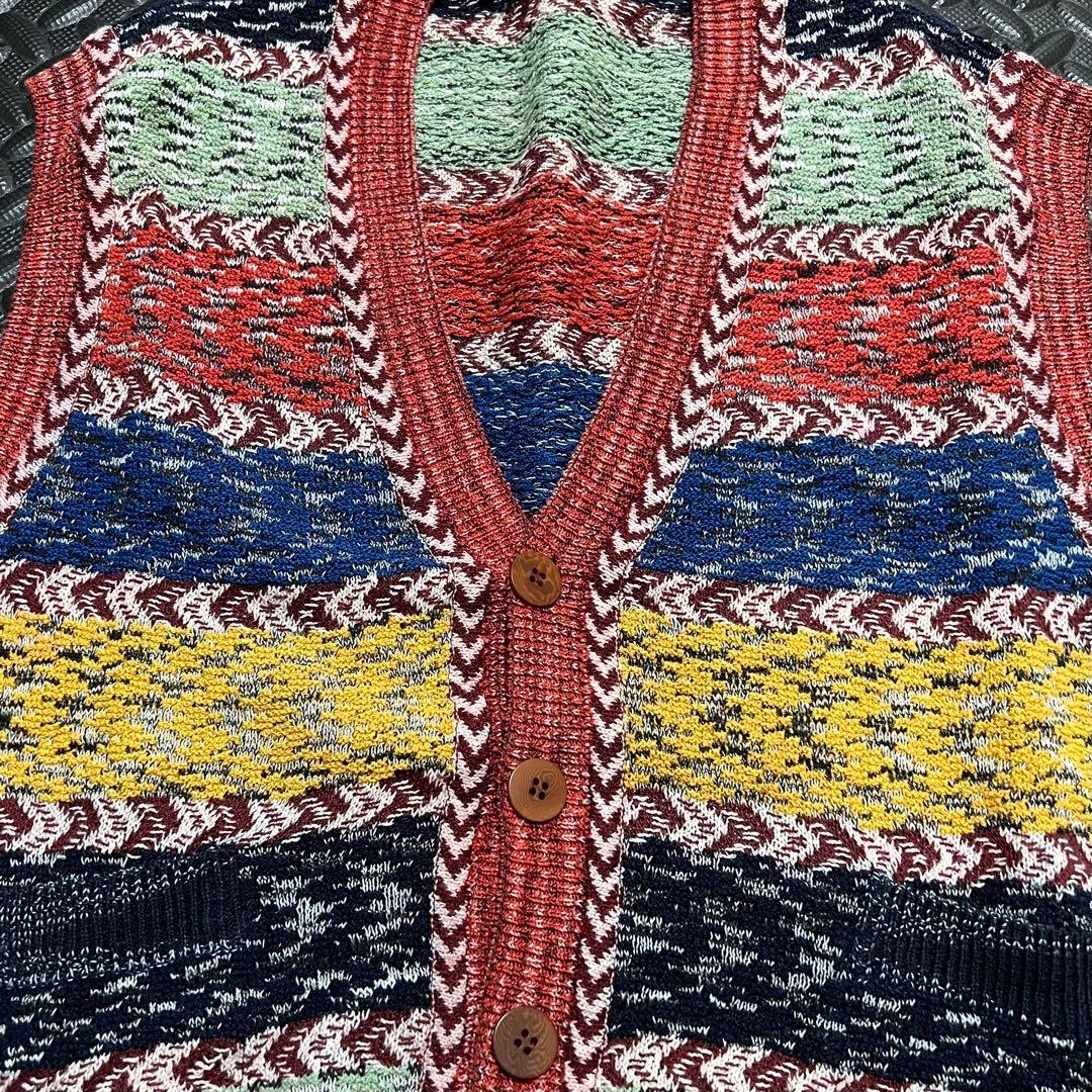 【希少/ヴィンテージ】MISSONI ニットベスト オレンジタグ マルチカラー