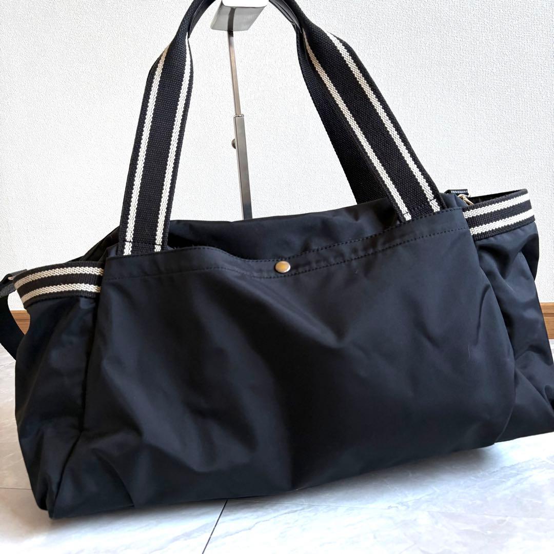 agnes b アニエスベー ボストンバッグ ナイロン 黒 美品