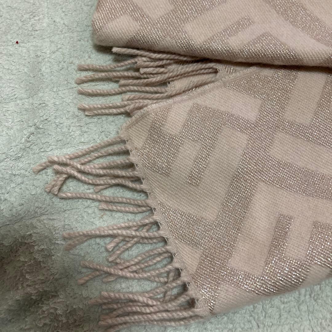 フェンディ　FENDI ピンク　カシミヤマフラー　ストール　ショール　ラメ