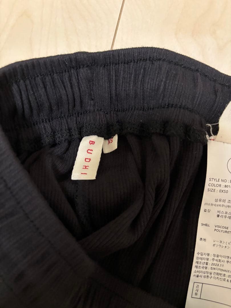 BUDHI MUDRA ブラック Rib jogger pants XS
