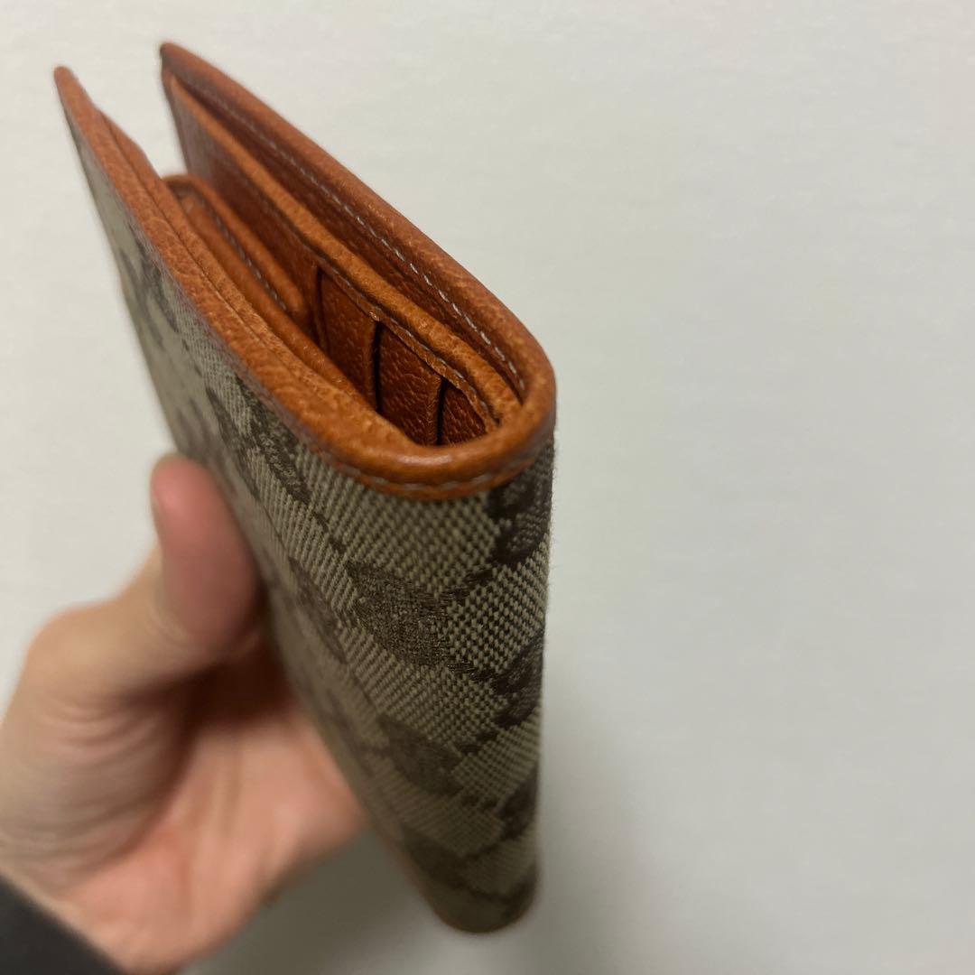 GUCCI グッチ GG柄 ホック レザー ２つ折り財布