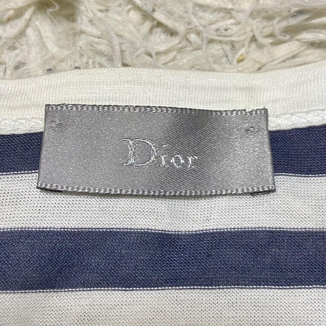 クリスチャンディオール 半袖 Tシャツ ボーダー ネイビー ホワイト サイズXS