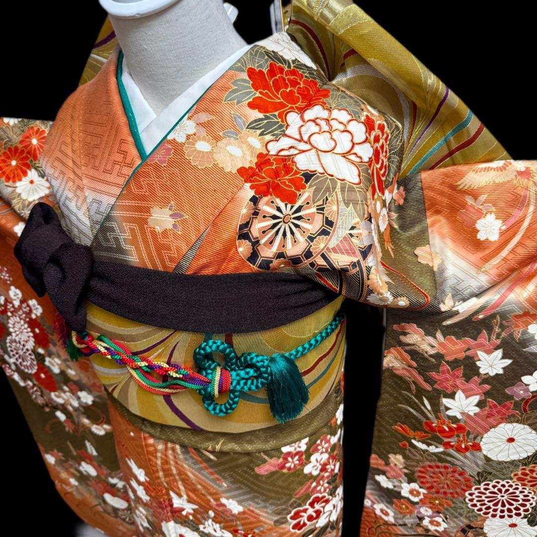 豪華　振袖フルセット　古典柄　正絹長襦袢つき　成人式　158〜168