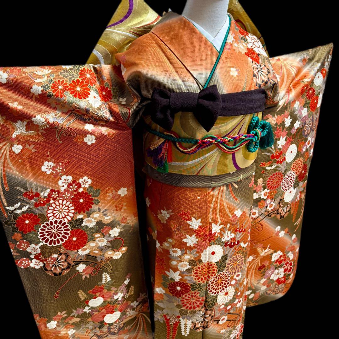 豪華　振袖フルセット　古典柄　正絹長襦袢つき　成人式　158〜168
