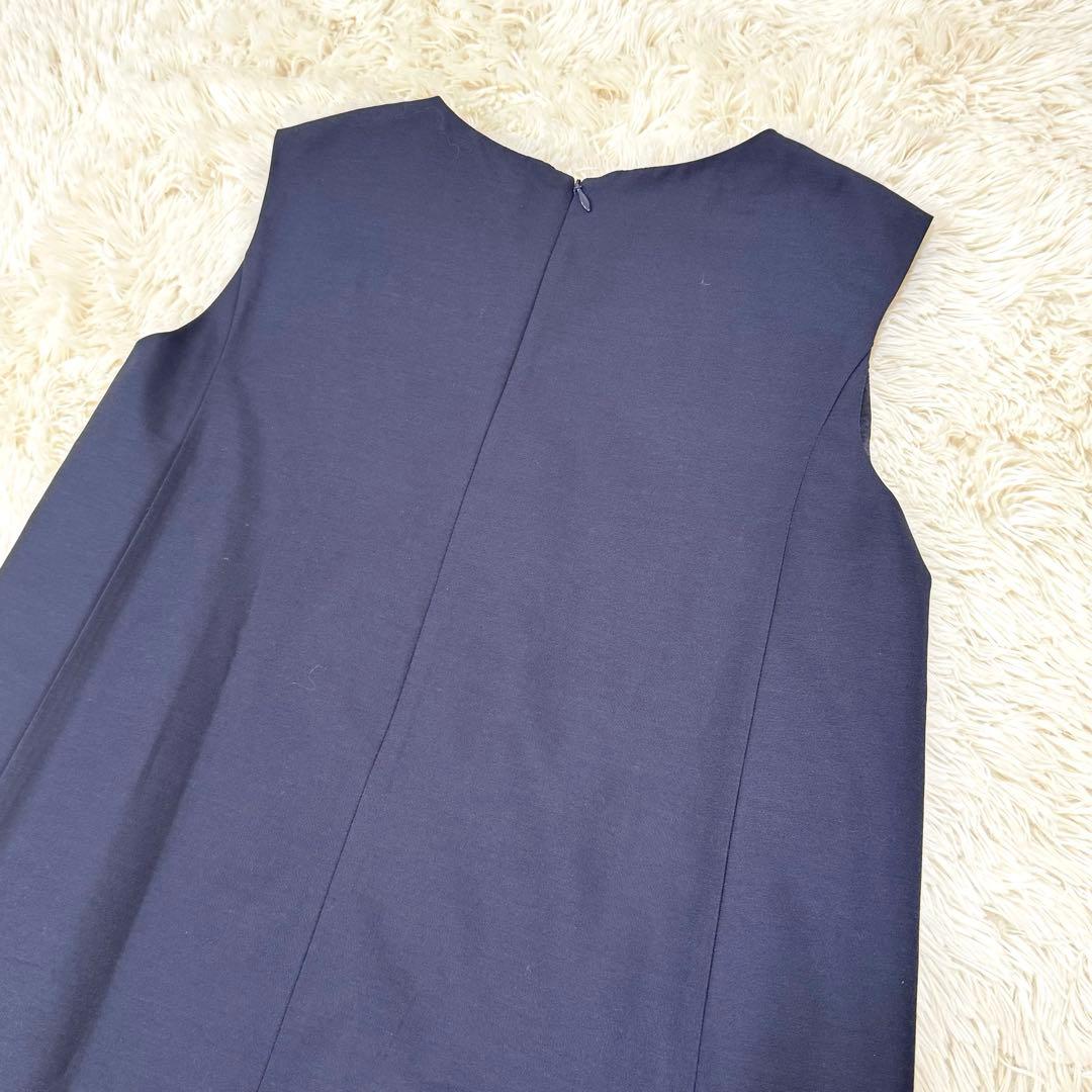 LANVIN ランバンオンブルー パールビジュー フリルワンピース 38