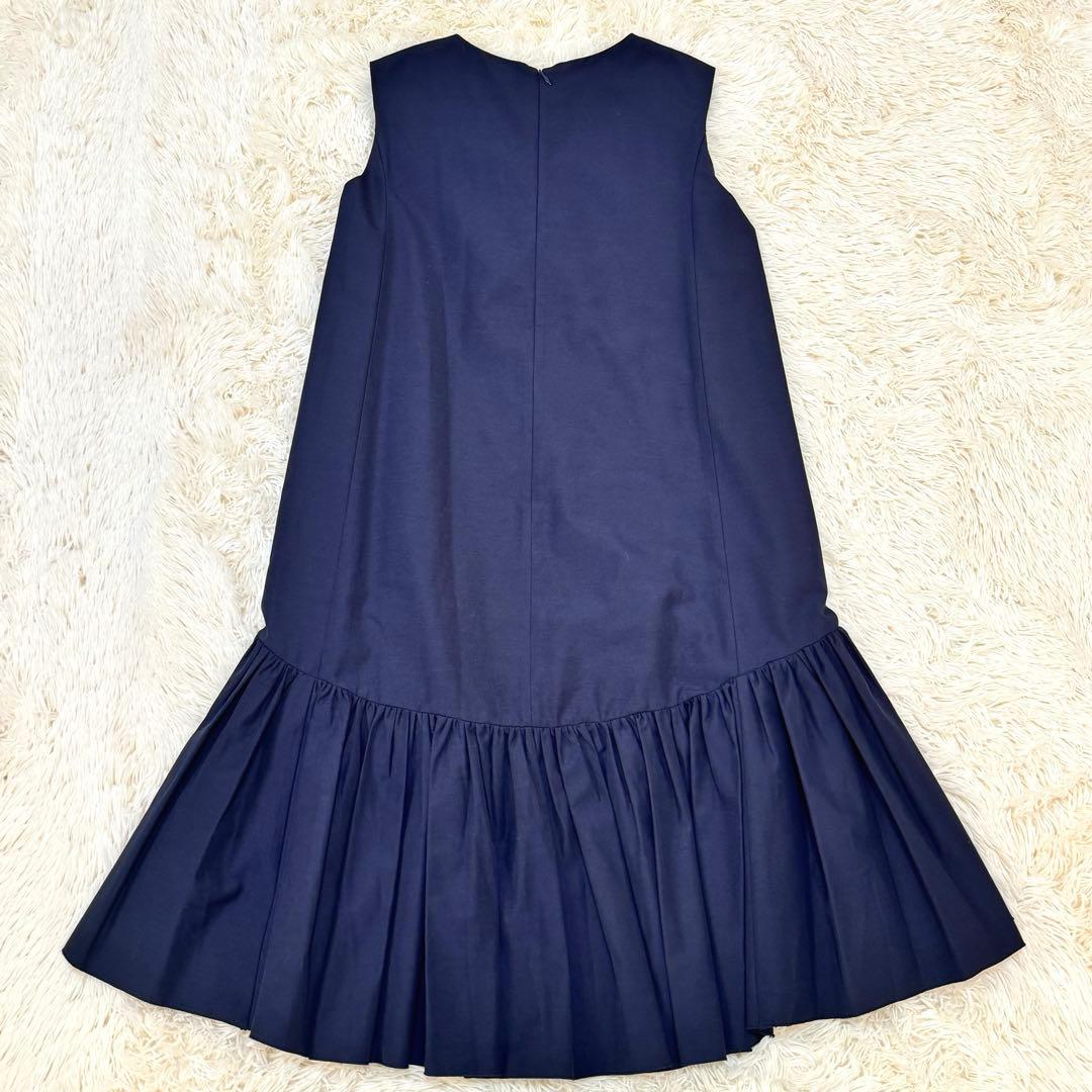 LANVIN ランバンオンブルー パールビジュー フリルワンピース 38