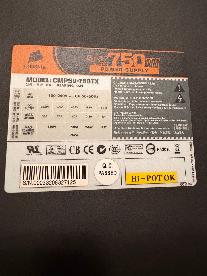 Apex144FPS安定i5-12400/RTX3060/750W電源/超セット