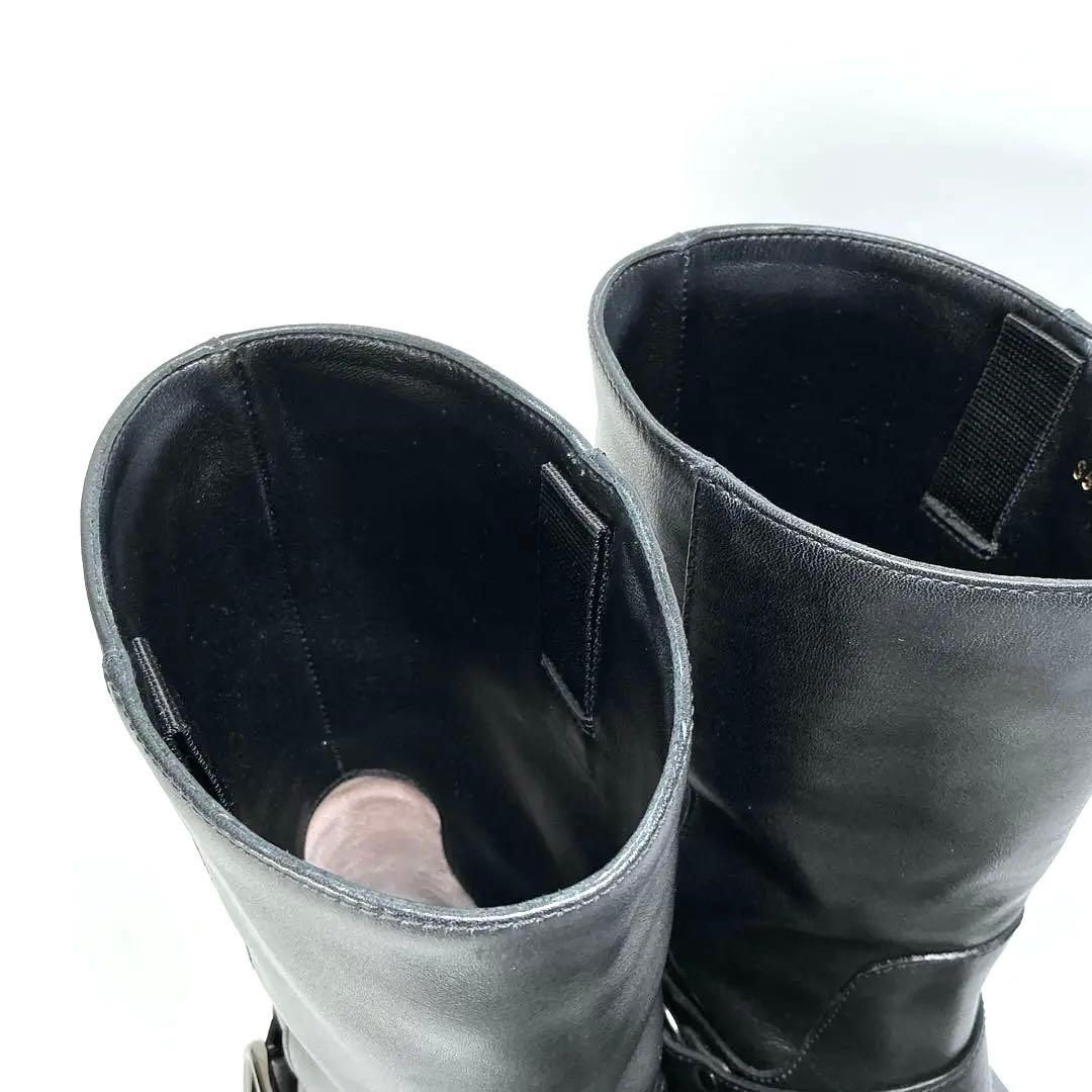 VALENTINO 　アンクルブーツ　Vロゴ　シグネチャー　レザー　25.5cm