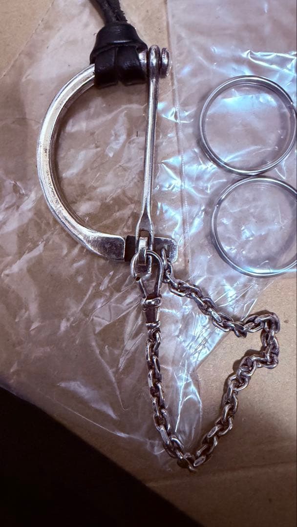 アクセサリー D-Clasp Key Ring with GUIDI Leather Code