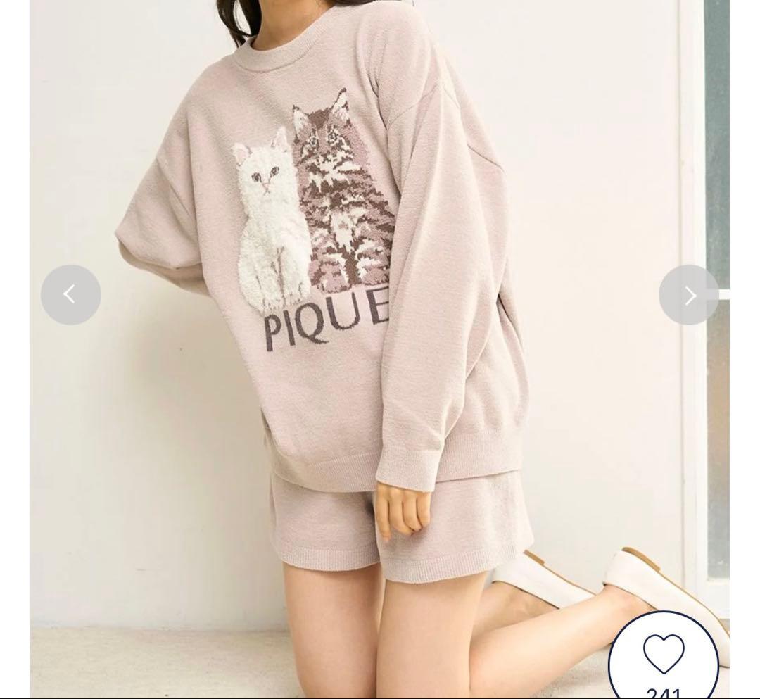 PIQUE 猫イラスト ルームウェアセット