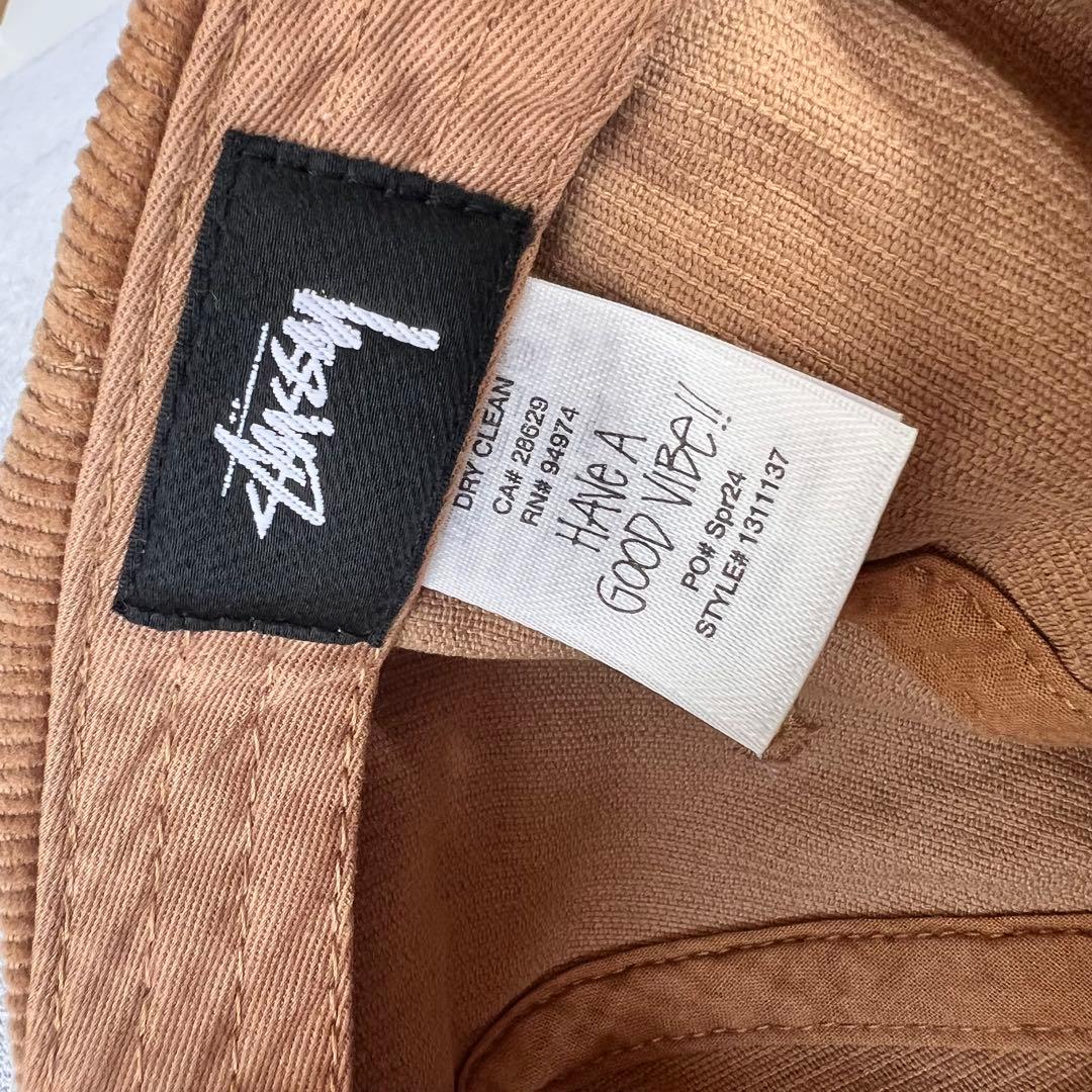 【極美品】24SS STUSSY コーデュロイ キャップ キャメル 刺繍ロゴ