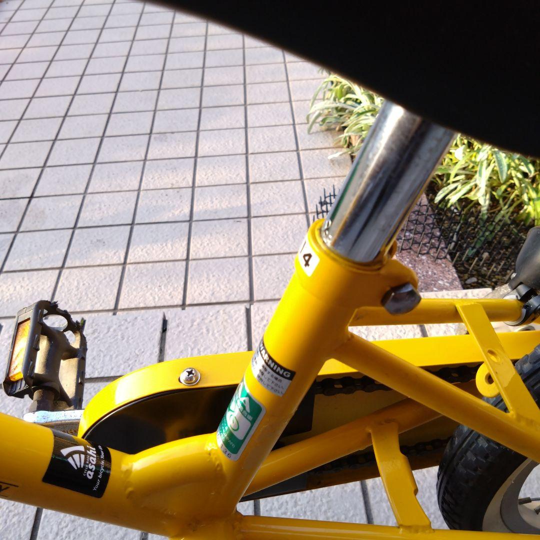 イエロー 14インチ 幼児用自転車 補助輪付き ASAHI