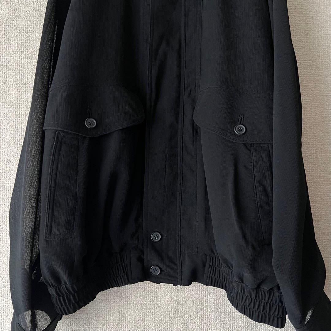 MCM シアーブルゾン　ブラック　ジャケット　Lサイズ　透け感　美品
