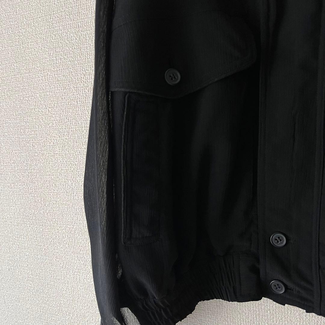 MCM シアーブルゾン　ブラック　ジャケット　Lサイズ　透け感　美品