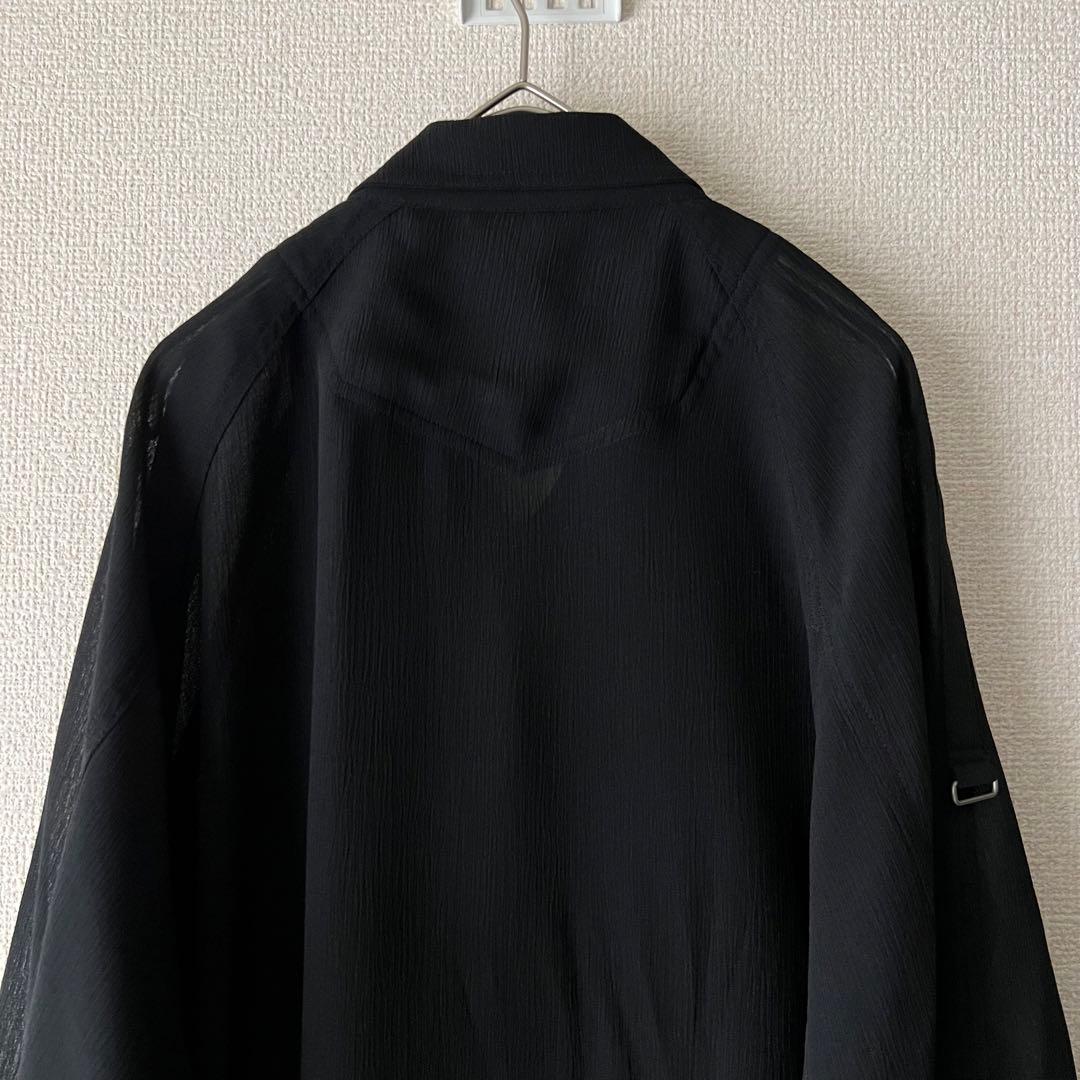 MCM シアーブルゾン　ブラック　ジャケット　Lサイズ　透け感　美品