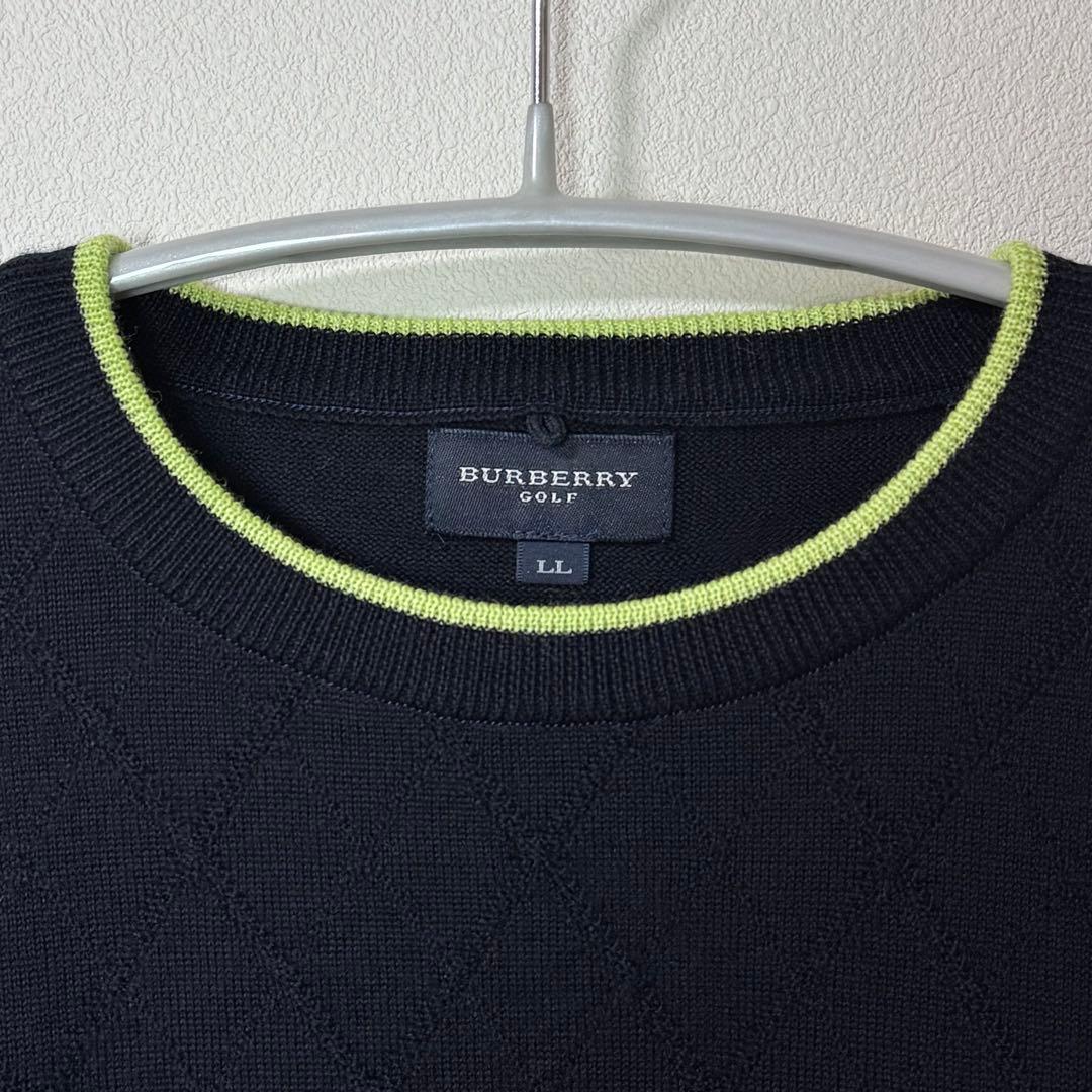 美品 BURBERRY GOLF バーバリーゴルフ セーター ハイネック 裏地