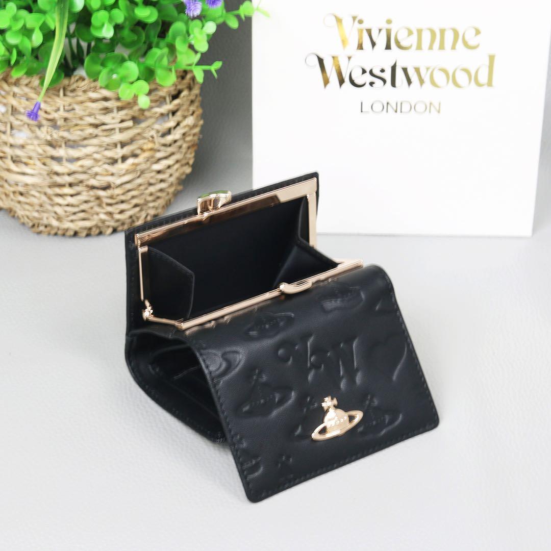 Vivienne Westwood ヴィヴィアン 三つ折り財布 レザー 金d（