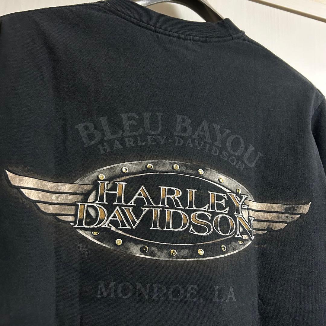 USA製 ハーレー tee ウイング モーターサイクル ブラック 08年 レア
