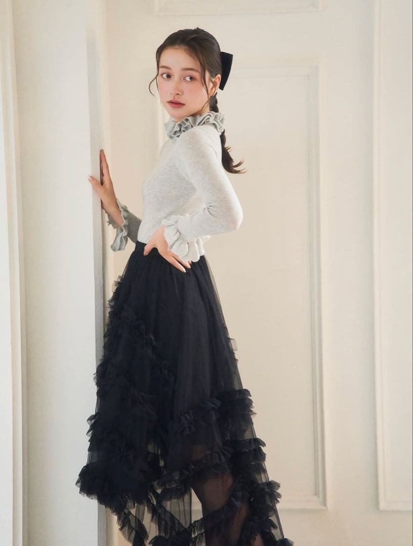 【y】mermaid frill tulle skirt