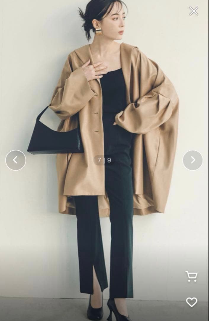 【美品】2025✨️アニュアンス ストレッチ スリット フレア パンツ 黒 M