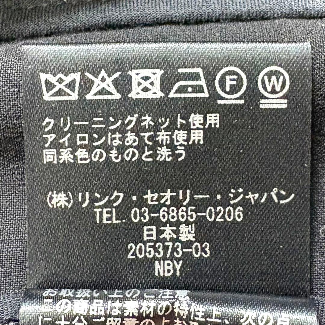 美品 セオリー リネン混 ダブルブレスト ジャケット 黒 定価4.9万 薄手