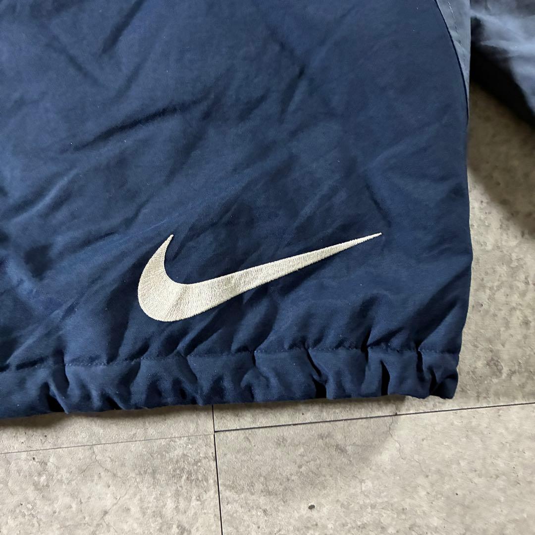 00s NIKE中綿ウォームアップジャケット刺繍ロゴドローコードビッグスウッシュ