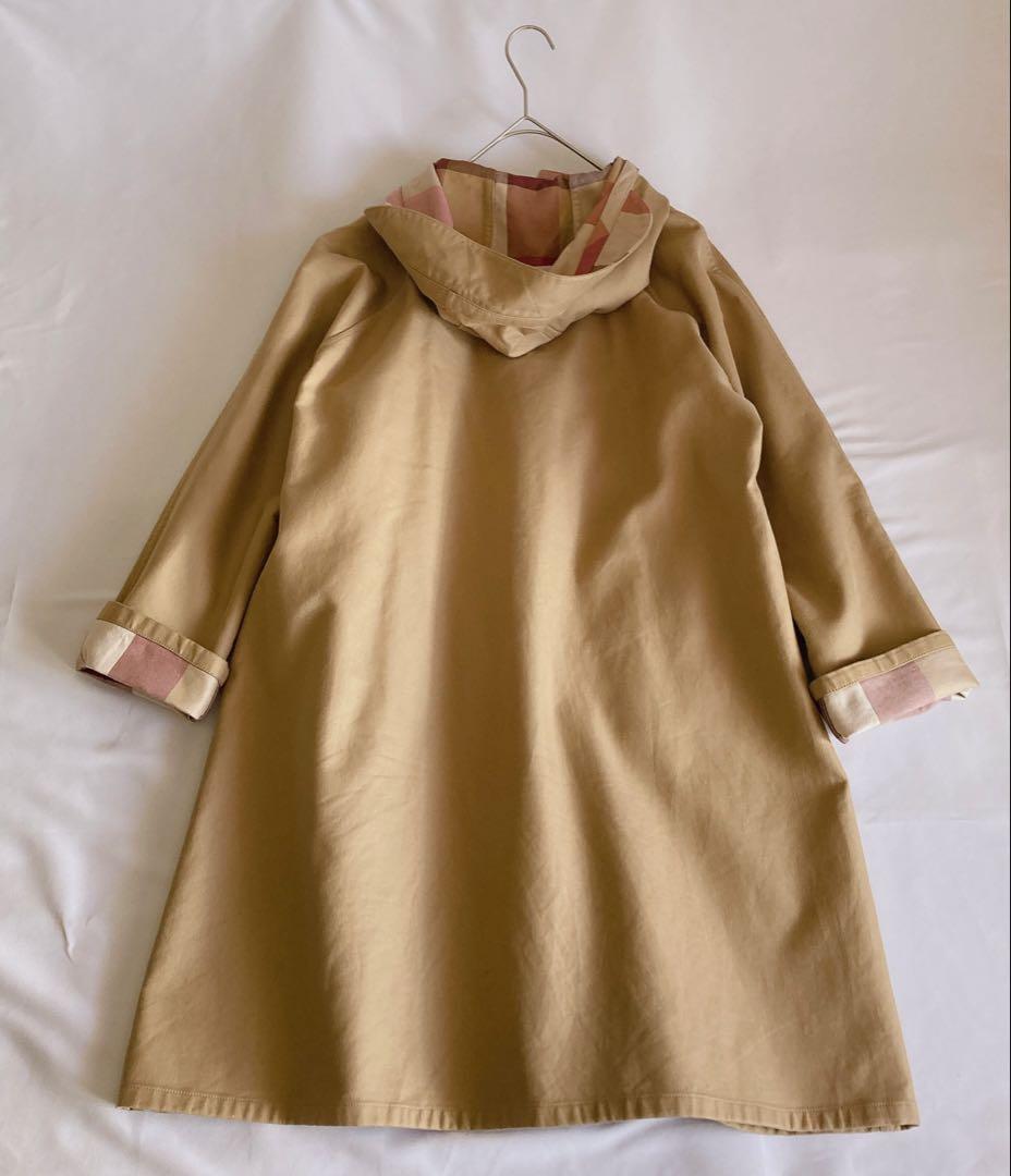 美品 ブルーレーベルクレストブリッジ ダブルフェイスコート 38 チェック 綿