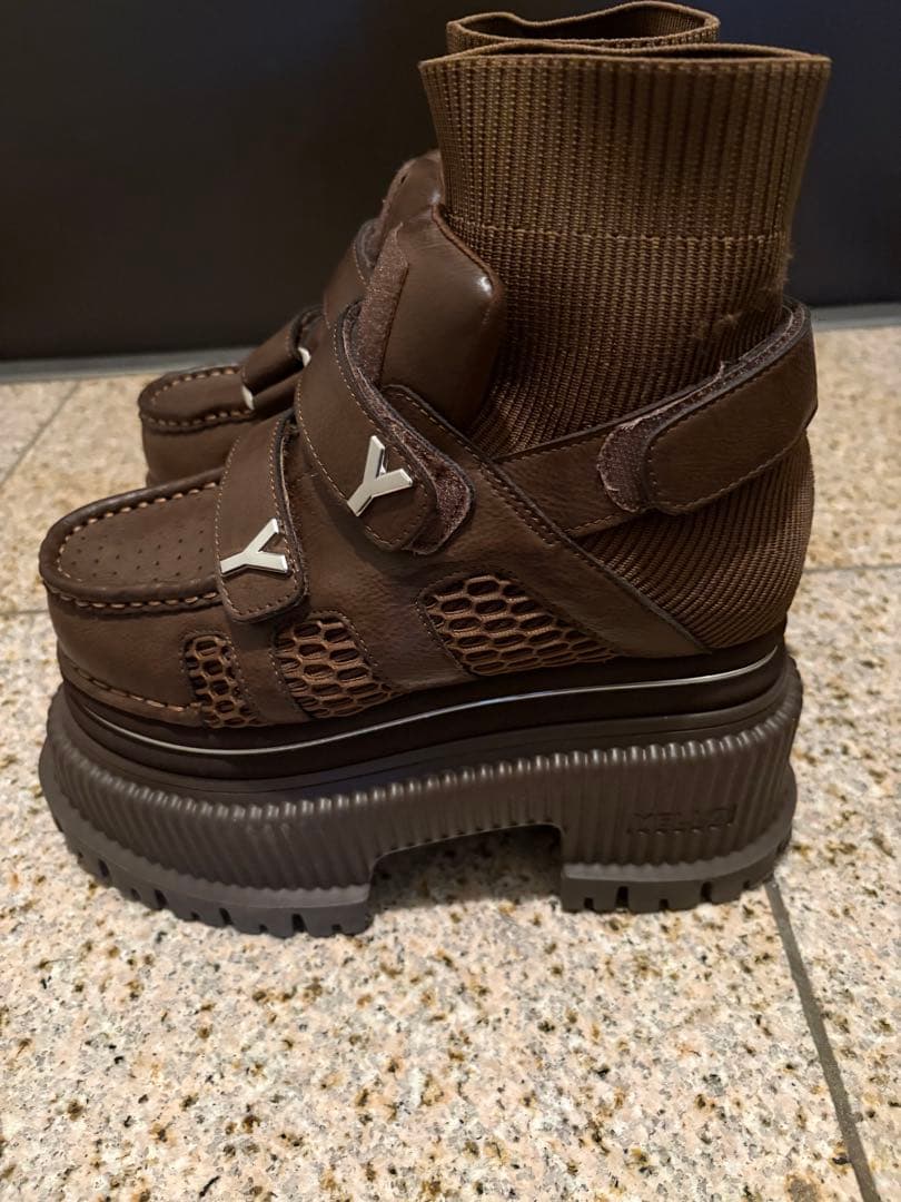YELLO BEAR PLATFORM SHORT BOOTS ブラウン M