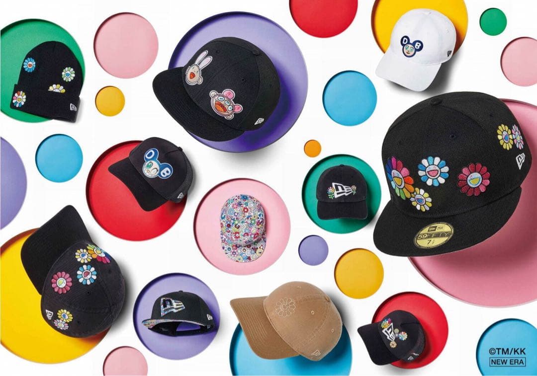 村上隆　NEW ERA キャップ　花　ベージュ　ニューエラ