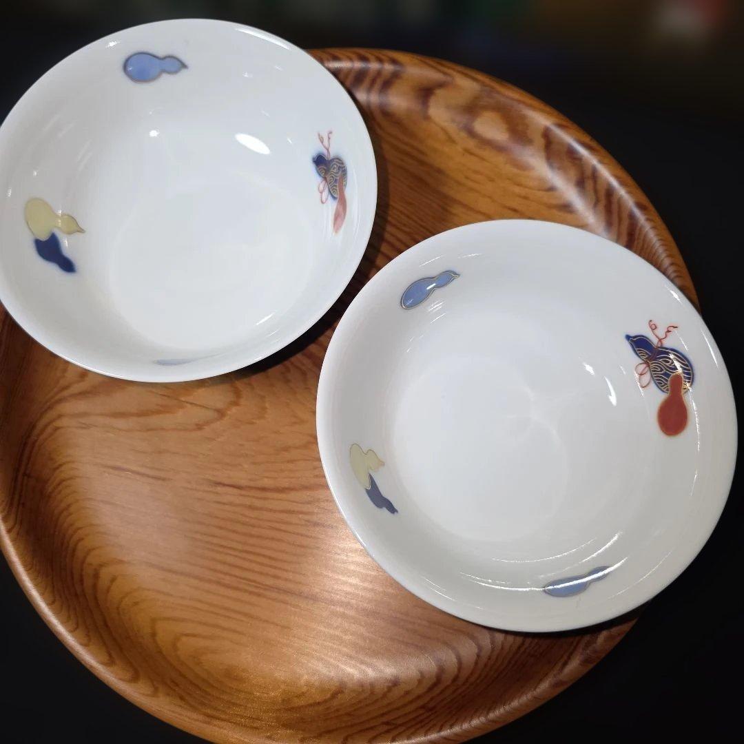 深川製磁　百年庵　六瓢　組飯碗　夫婦茶碗