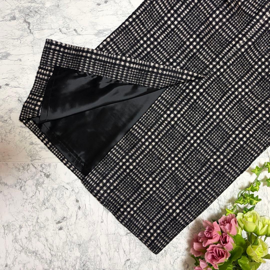 美品♡ ブレンへイム　ロングタイトスカート　　グレンチェック　暖かウール混　M