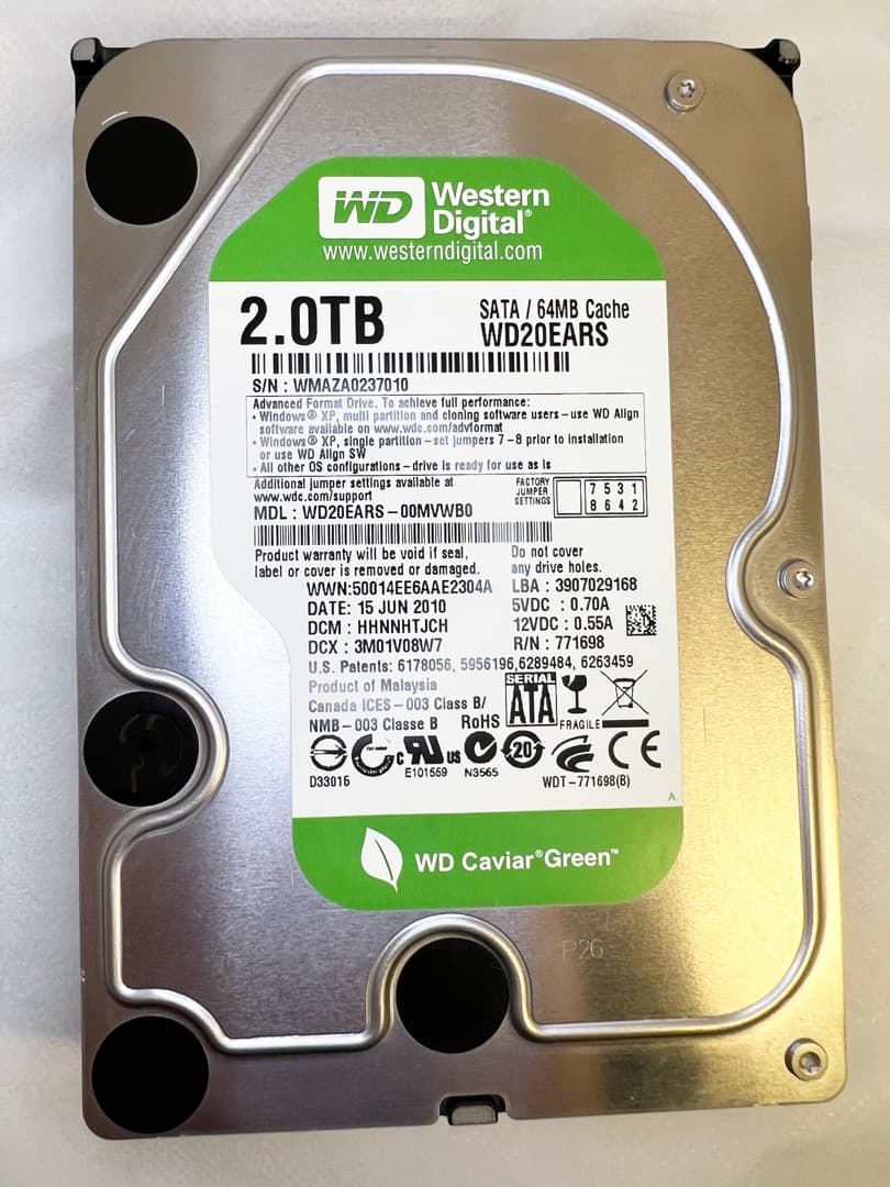 ま*つ様 WD GREENシリーズ★2TB HDD 2台セットで超お買い得オーク