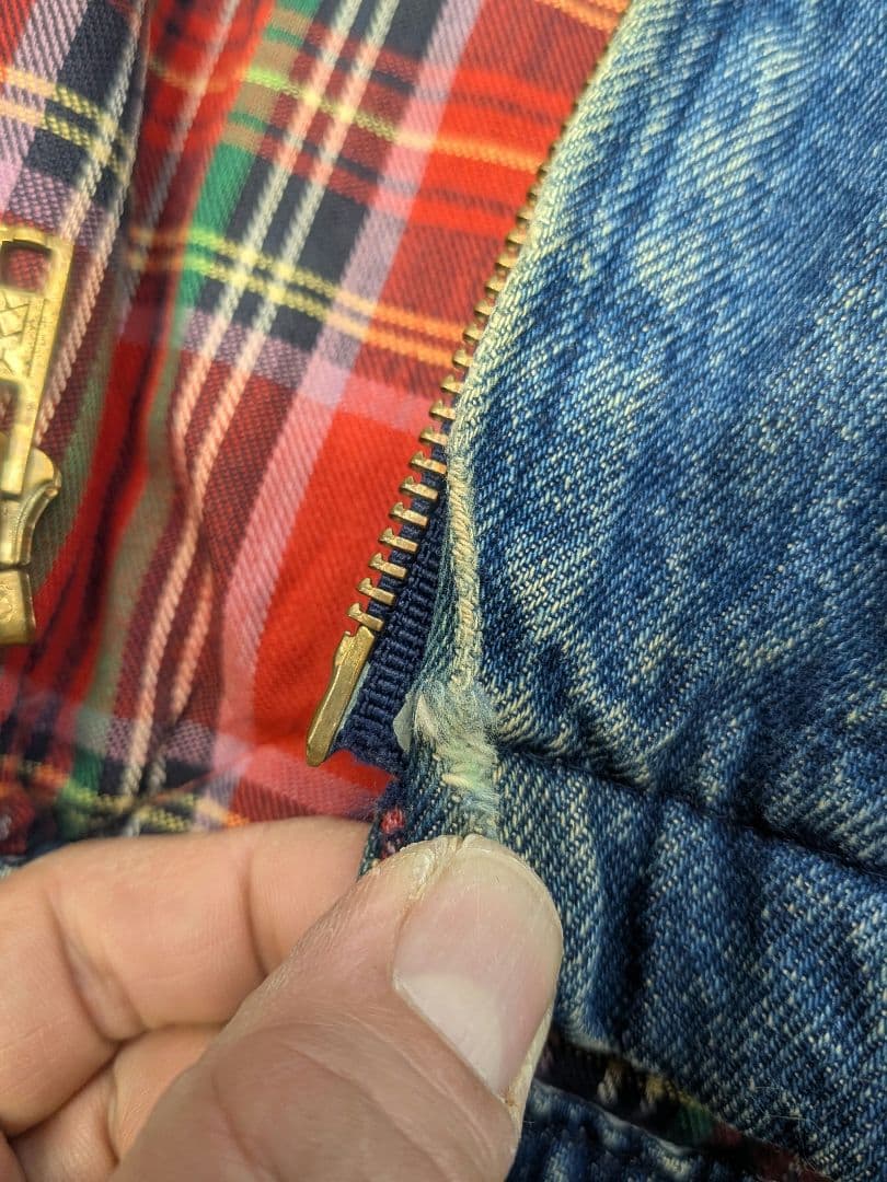 L.L.Bean デニムジャケット　裏地チェック　80s