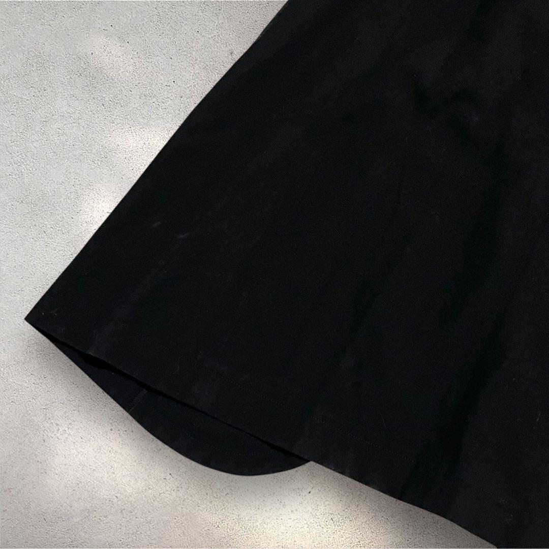【美品】リミフゥ　ノーカラーコート　ロング　フリル　ヨウジヤマモト　黒　S