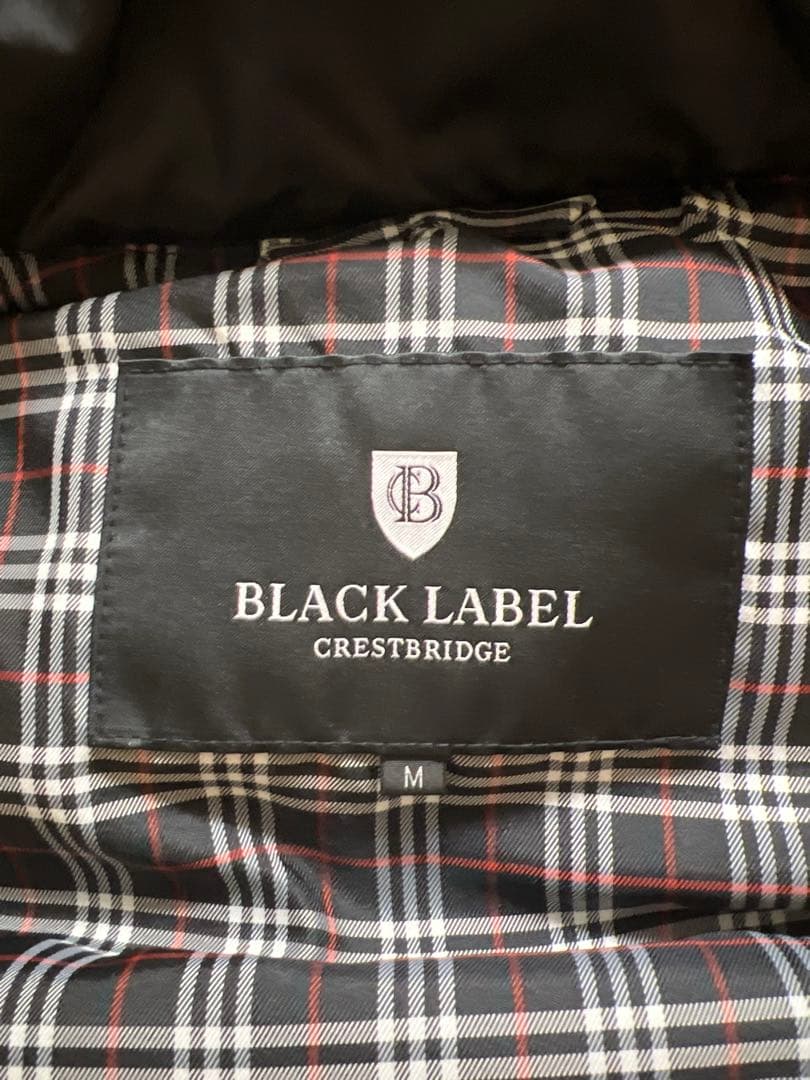 BURBERRYBLACKLABELフード付きダウンベスト ブラック M