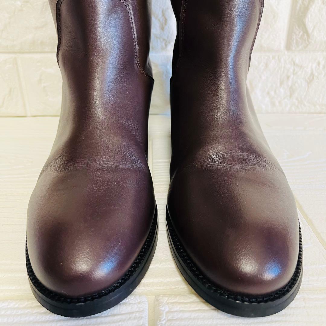 【美品】REMME レザー ロングブーツ ダークブラウン 37 23.5cm