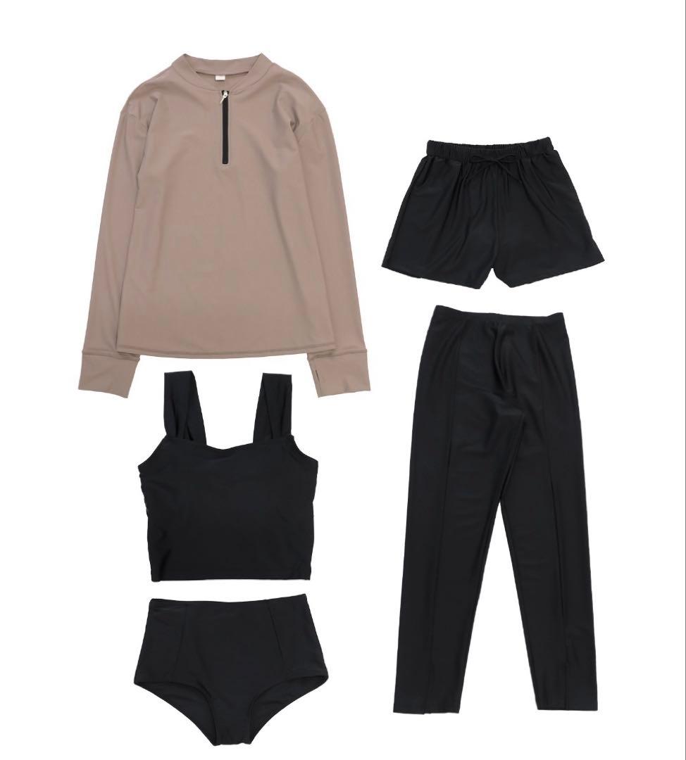 オシャレボ 水着5点セット size Ｌ グレイッシュベージュ