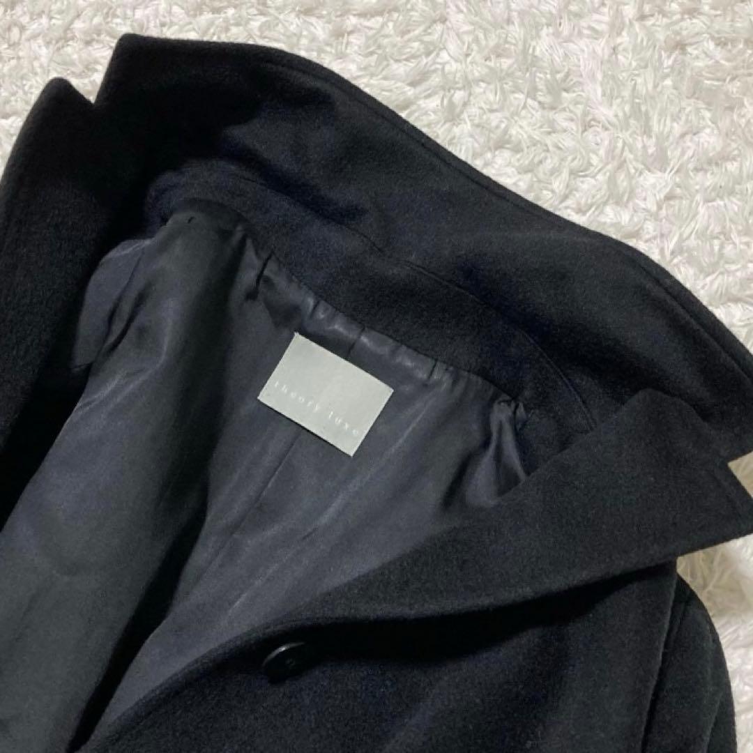 カシミヤ100♡ セオリーリュクス ロングコート 黒 38 チェスターコート
