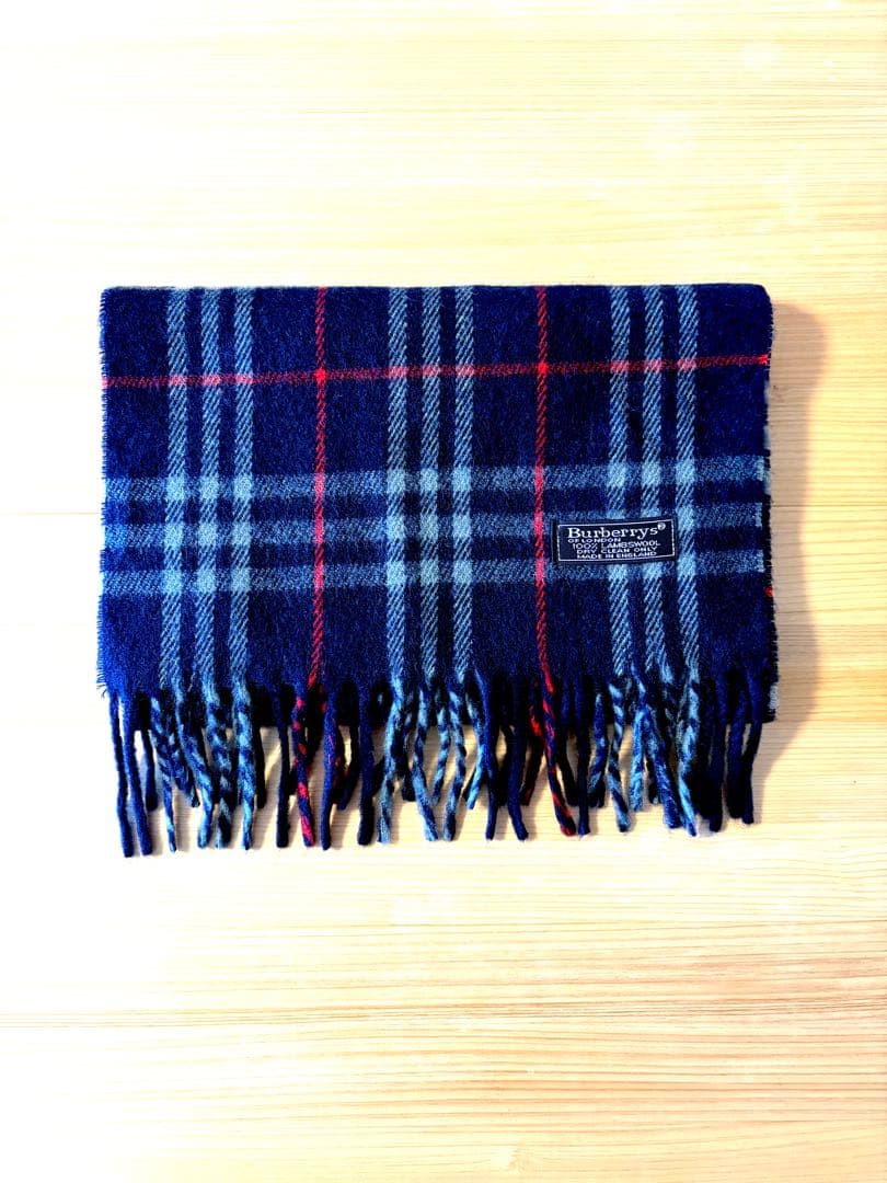 Burberrys バーバリー マフラー ネイビー ウール ヴィンテージ